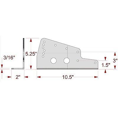 Kirkey seat mount floor 3/16in aluminum 2-pc 99214