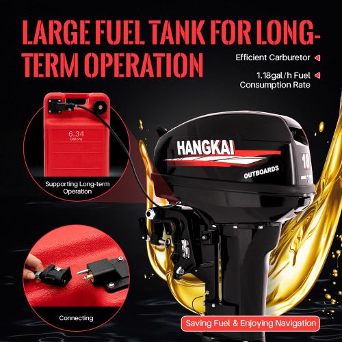 Hangkai outboard motor boat engine water cooling &amp; cdi short shaft 18hp 2-stroke