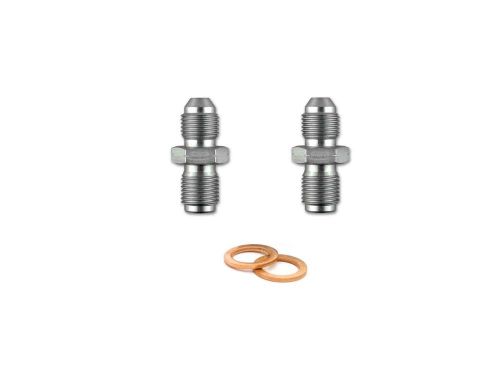 M10x1.0 male / male stainless steel braided brake hose adaptor pair abk