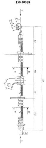 Centric 150.40028 brake hose, front-brake hydraulic hose