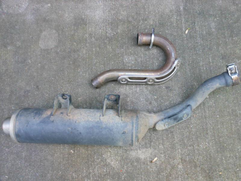 Yfz450 stock exhaust (carb model) header and spark arrestor