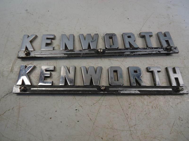 Vintage kenworth truck emblem label logo metal rig chrome badge ken worth 