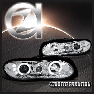 98-02 chevy camaro chrome halo projector led drl headlights