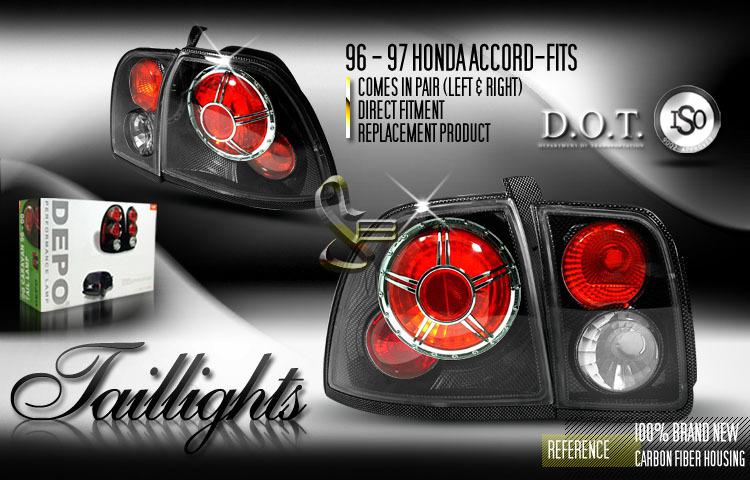 Depo pair euro black altezza outer & inner tail lights 96-97 honda accord 2/4dr