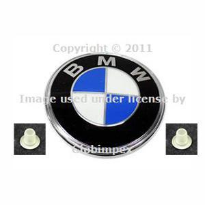 Bmw e10 e21 e23 emblem bmw "roundel" for trunk lid kit (2 grommets) genuine