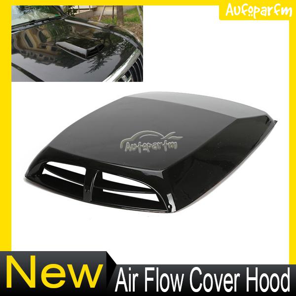 1 x black universal car air flow intake hood scoop vent bonnet decorative cover 