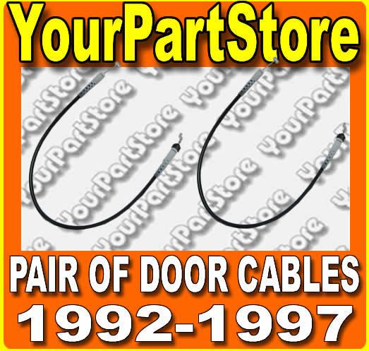 92-97  ford pu pickup truck inside interior door handle latch cable cables pair