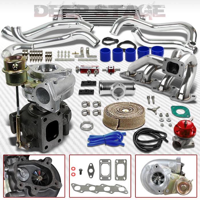 T25/t28 8pc turbo kit with intercooler+manifold+wastegate 95-98 240sx s14 ka24