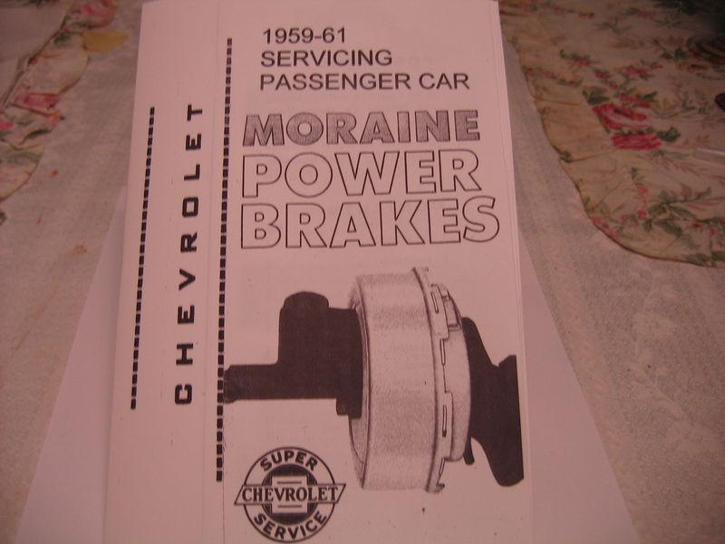 59-61 chev servicing passenger car moraine power brakes