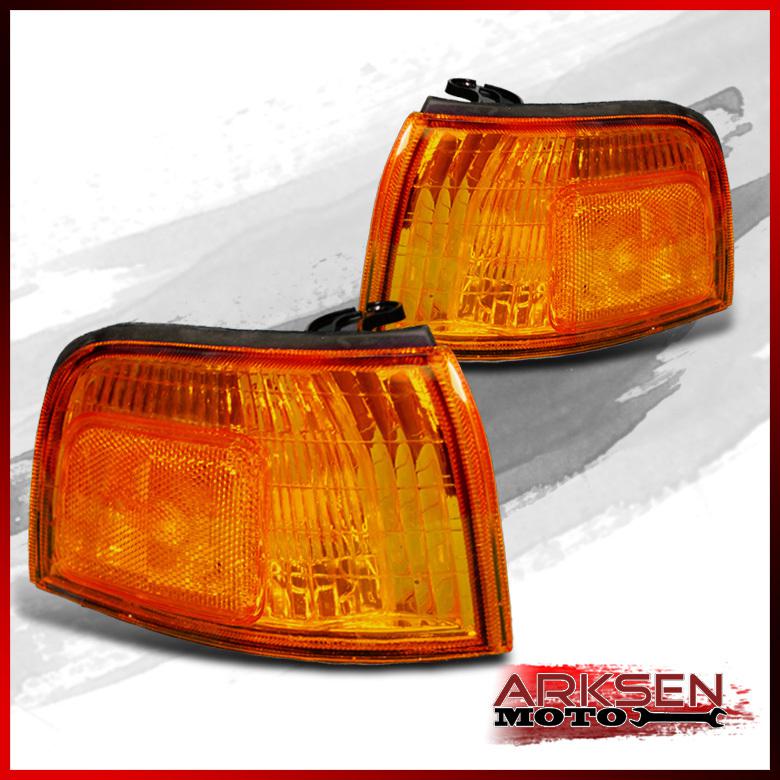 90-91 honda accord jdm amber corner signal lights lamps pair left+right set