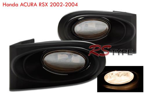 2002-2004 acura rsx black cover smoked lens bulbs bumper fog lights kit