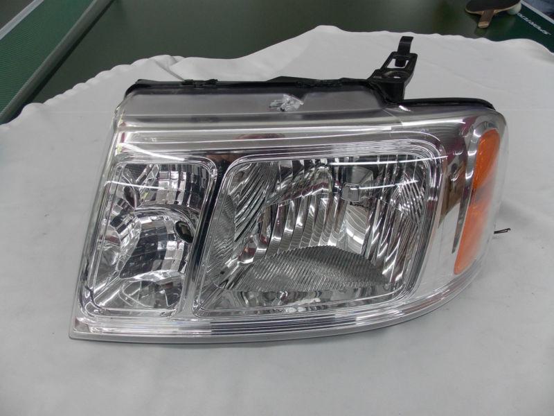 2007 lincoln lt ford f150 driver side lh chrome headlight 6l34-13006-b used nr!!