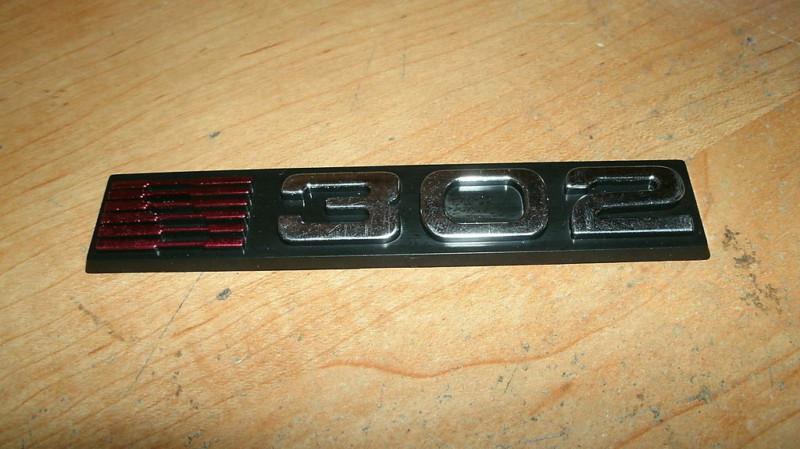 Saleen h302 302 mustang 302 5.0 new oem red chrome raised emblem new