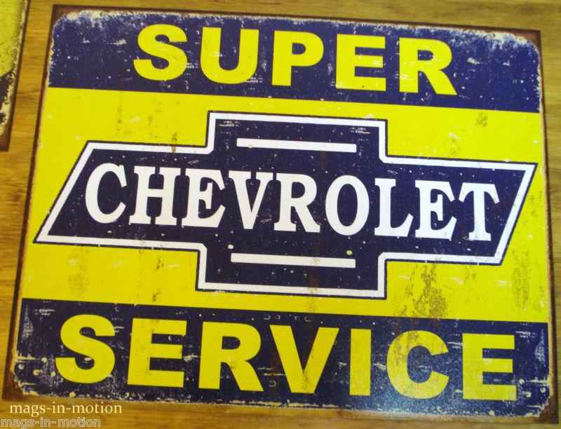 *usa metal sign* super chevrolet service *ships worldwide*