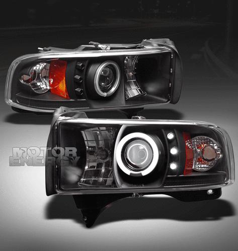 1994-2001 dodge ram truck ccfl halo led black projector headlight 1500 2500 3500