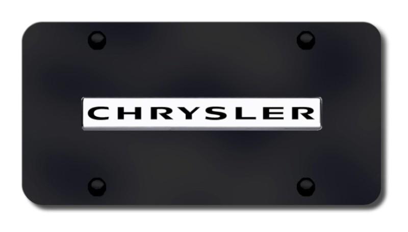 Chrysler  name chrome on black license plate made in usa genuine