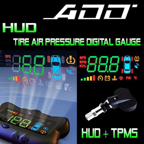 Add w1 obd hud speed head up display + wireless tire pressure monitoring system