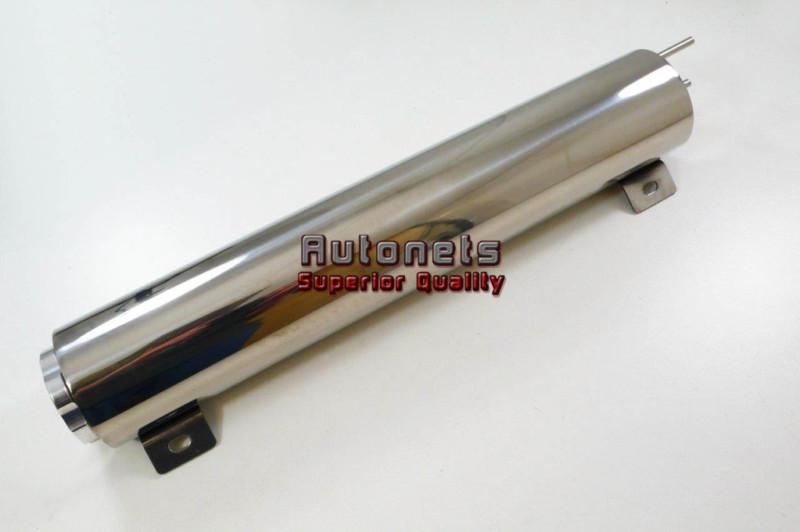 3" x 16" stainless steel radiator overflow tank universal fit twist in cap