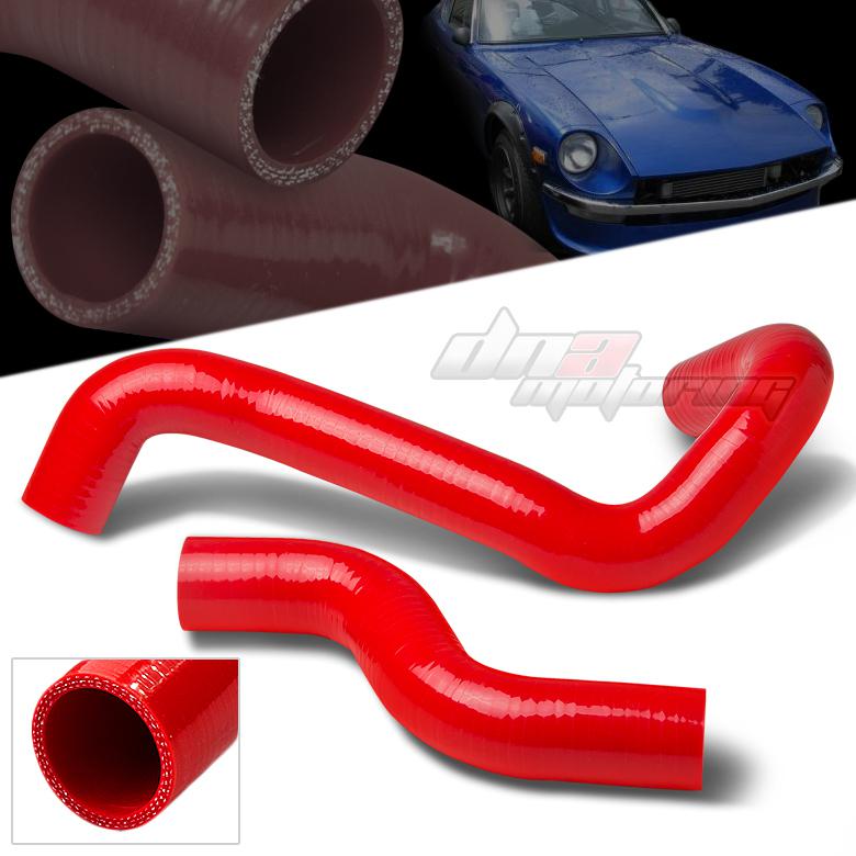 75-78 nissan datsun 280z s130 l28 red silicone direct fit radiator hose piping