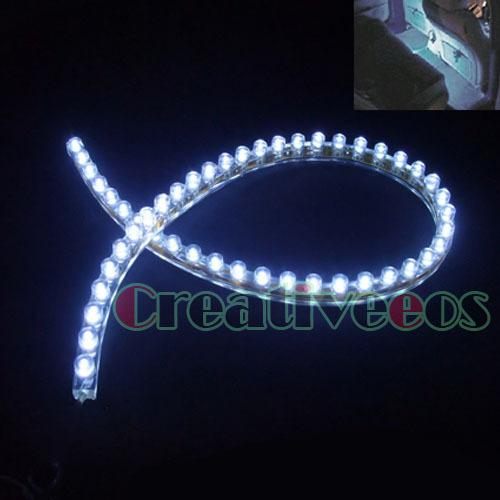 2pcs 48cm car pvc flex waterproof led strip light white