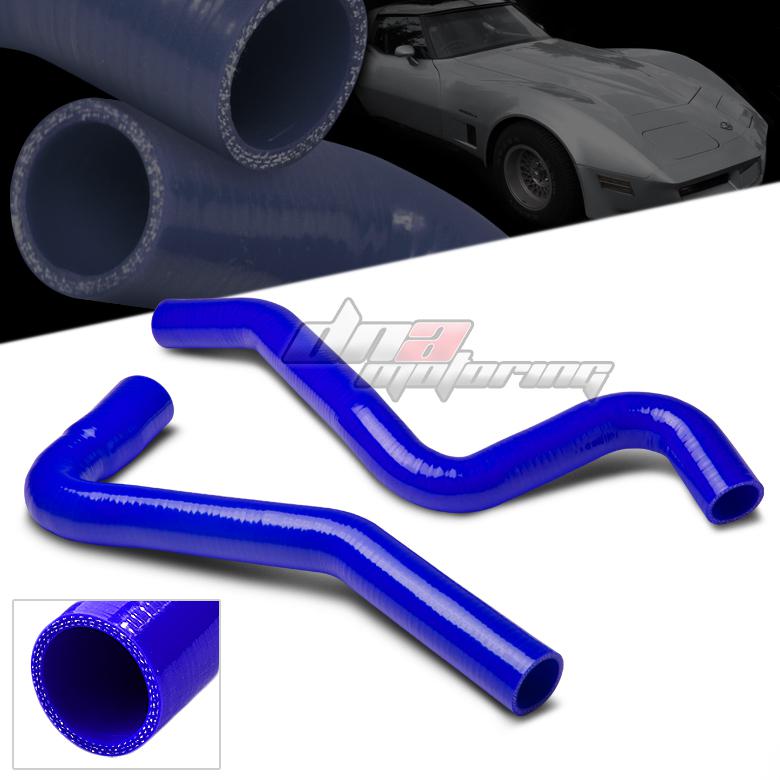 77-82 chevy corvette v8 5.7l/5.0l blue silicone direct fit radiator hose piping