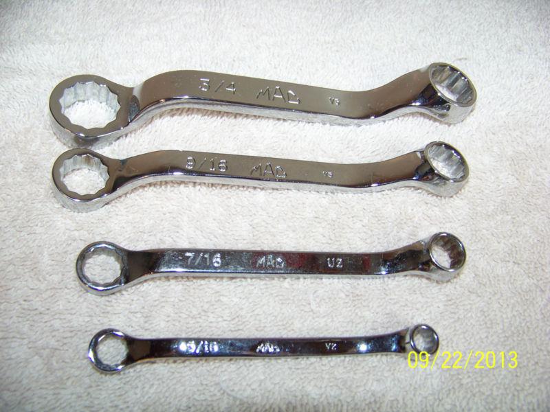 Mac tools 4 piece standard offset box  wrench set 1/4" - 3/4" short lenght