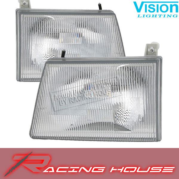 1992-1996 ford econoline van e150 e250 e350 vision pair lh+rh headlight assembly