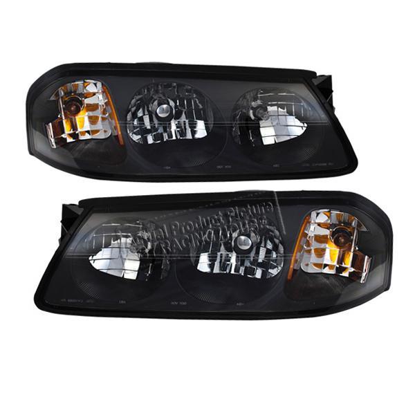 Vision  01 02 03 04 chevy impala black housing headlights left+right assembly