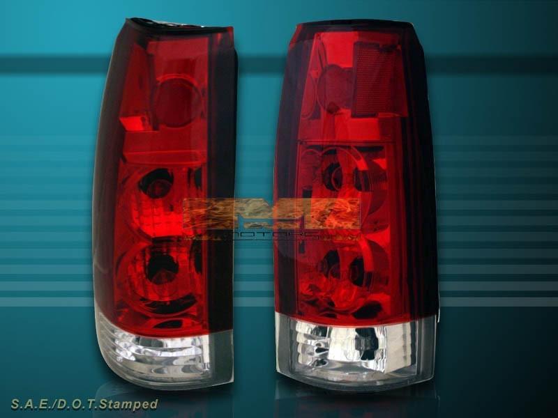 1988-98 gmc chevy ck full size 92-99 tahoe suburban yukon tail lights red clear