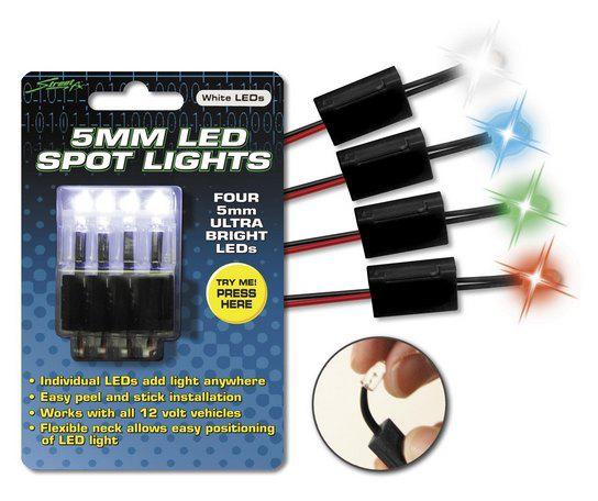 Street fx 12v led spot lights 5mm peel and stick white