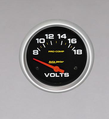 Autometer pro-comp electrical voltmeter gauge 2 5/8" dia black face 5492