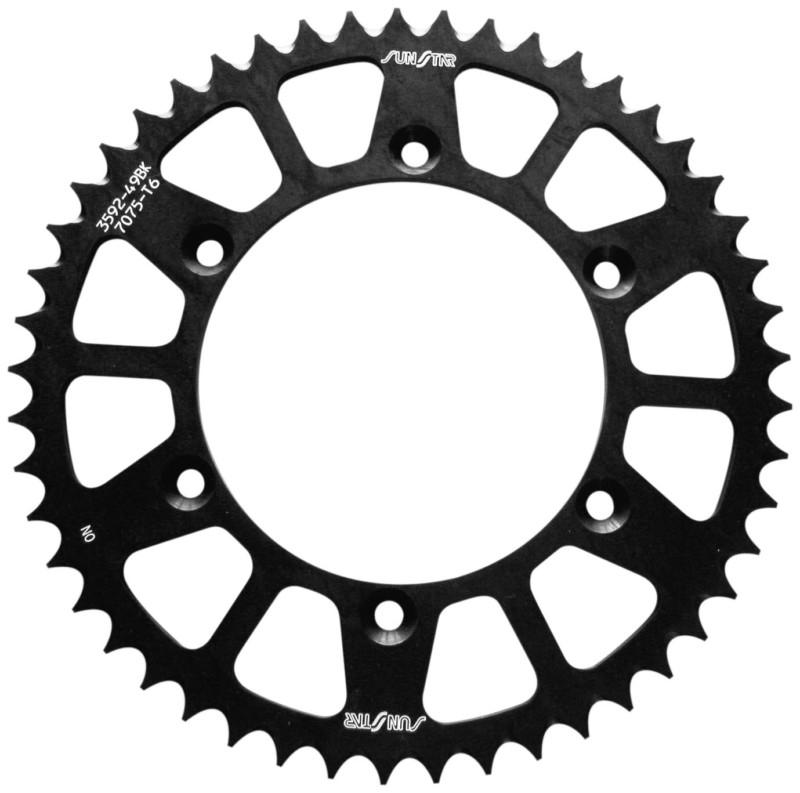 Sunstar triplestar aluminum rear sprocket - black - 50t  5-361950bk