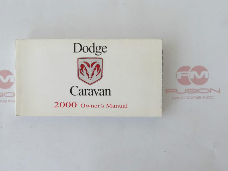 2000 dodge caravan owners manual user guide operator book 