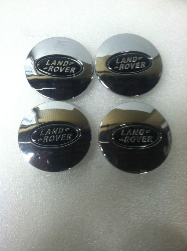 Land rover set of (4) wheel center caps black with chrome