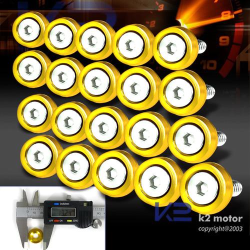 20x gold billet anodized aluminum washer+screw for car truck fender bumper