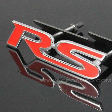 Car front grill fender hood chorme badge emblem metal rs for ford focus red