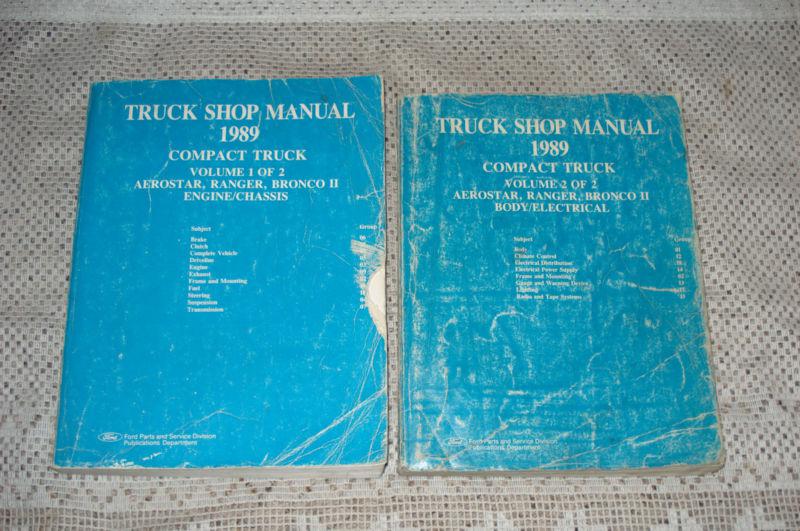 1989 ford ranger shop manual set service books original set broco aerostar 2 vol