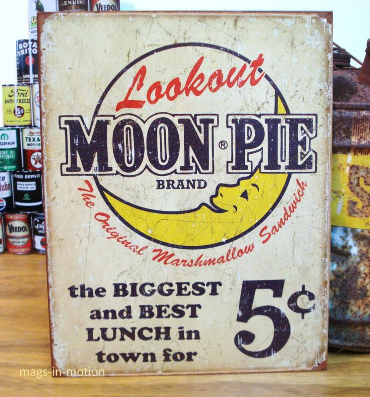 *usa metal restaurant sign* lookout moon pie 5 cents *ships worldwide*