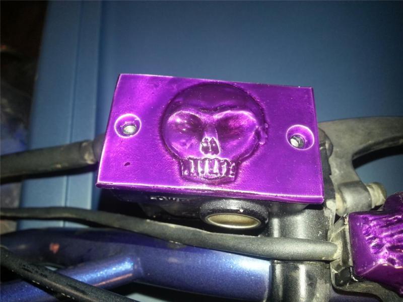 Yamaha banshee blaster raptor front brake resevior cover, purple, free shipping