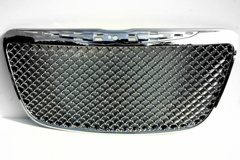 2011-2013 chrysler 300  chrome mesh grille overlay abs - new in box