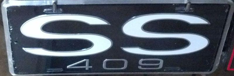 Chevrolet ss 409 license plate  super sport muscle car 