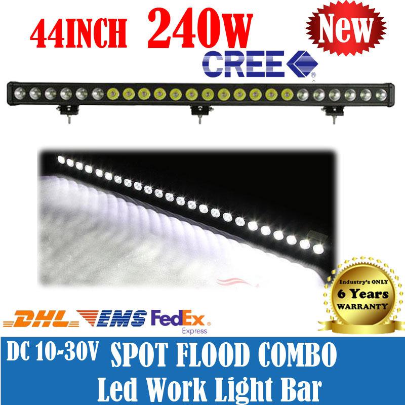 44inch 240w 24000lm cree led work light bar 4wd truck boat car spot flood combo