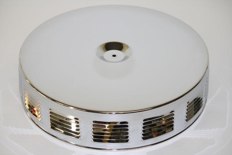 14"x 3" chrome nostalgic louvered air cleaner w/ filter engine dress up hot rod