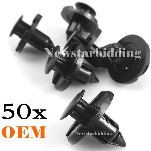 Set of 50 oem bumper clips for nissan fender push type fascia retainer fastener