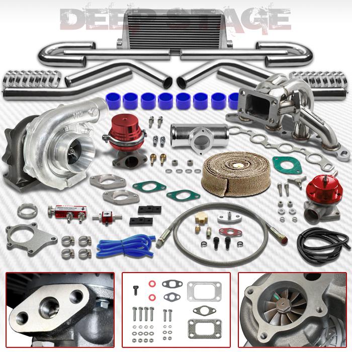 T04e t3t4 11pc turbo kit w/intercooler+blow off valve+manifold mr2/ae86 4a-ge