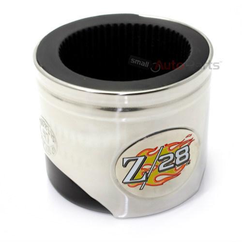 New- chevy camaro z/28 logo piston shaped soda cup mug can cooler holder koozie