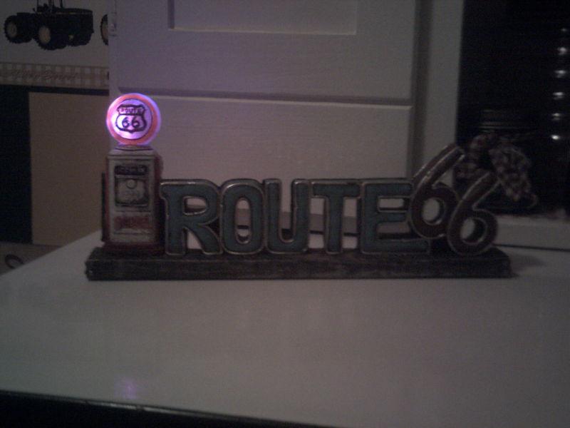 Cool route 66 gas pump lights up free standing sign mancave,shop garage,hot rod