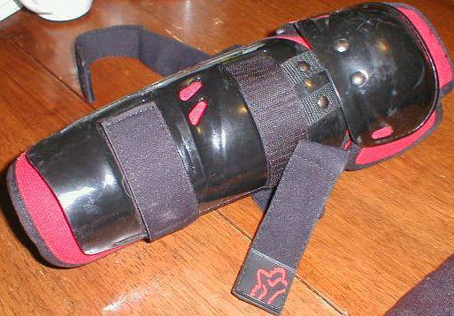 Bike motorcycle shin guards black red lightly used pads protective gear skate !!