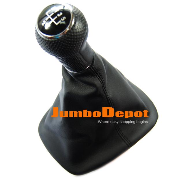 Black 5-speed leatherette gear shift knob gaitor boot new for vw golf mk2