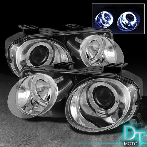 98-01 acura integra dual halo projector clear headlights lights lamps left+right